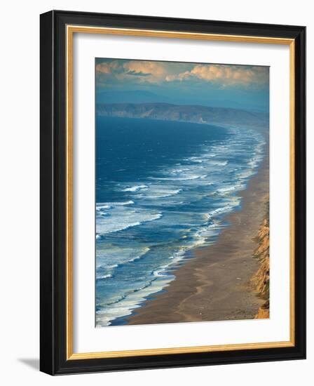 Usa, California. Rough surf characterizes the Point Reyes coast.-Betty Sederquist-Framed Photographic Print