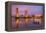 USA, California, Sacramento. Sacramento River and Tower Bridge at sunset.-Jaynes Gallery-Framed Premier Image Canvas