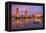 USA, California, Sacramento. Sacramento River and Tower Bridge at sunset.-Jaynes Gallery-Framed Premier Image Canvas