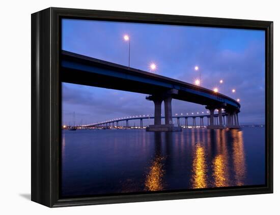 USA, California, San Diego, Coronado Bridge Curves over San Diego Bay-Ann Collins-Framed Premier Image Canvas