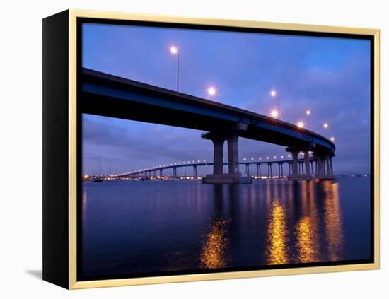 USA, California, San Diego, Coronado Bridge Curves over San Diego Bay-Ann Collins-Framed Premier Image Canvas