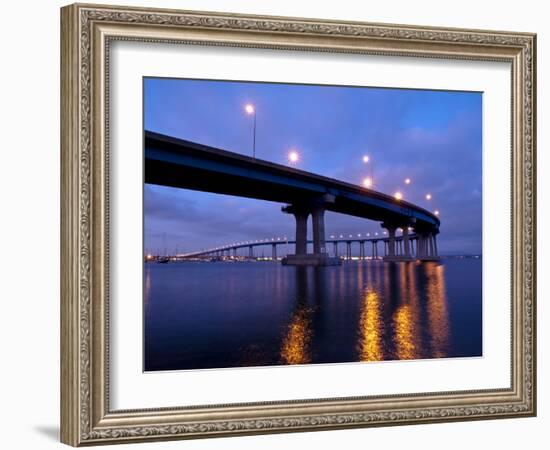 USA, California, San Diego, Coronado Bridge Curves over San Diego Bay-Ann Collins-Framed Photographic Print