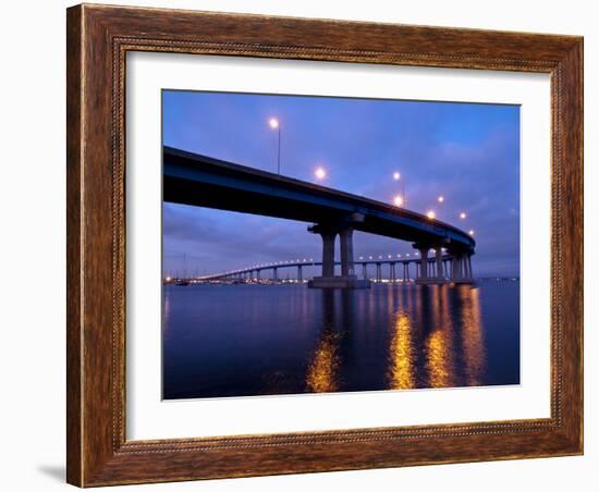 USA, California, San Diego, Coronado Bridge Curves over San Diego Bay-Ann Collins-Framed Photographic Print