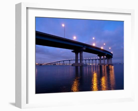 USA, California, San Diego, Coronado Bridge Curves over San Diego Bay-Ann Collins-Framed Photographic Print