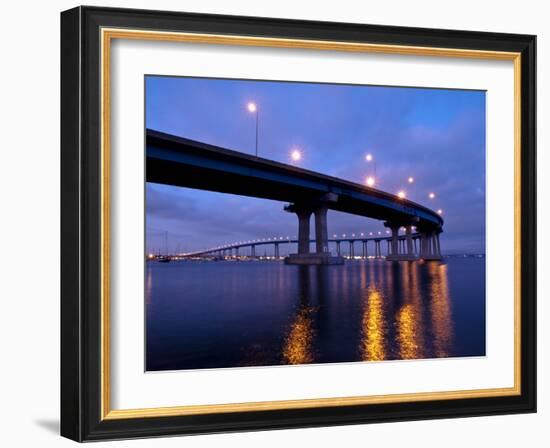 USA, California, San Diego, Coronado Bridge Curves over San Diego Bay-Ann Collins-Framed Photographic Print