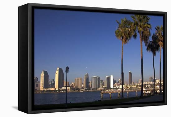 USA, California, San Diego. San Diego Skyline and Palm Trees-Kymri Wilt-Framed Premier Image Canvas