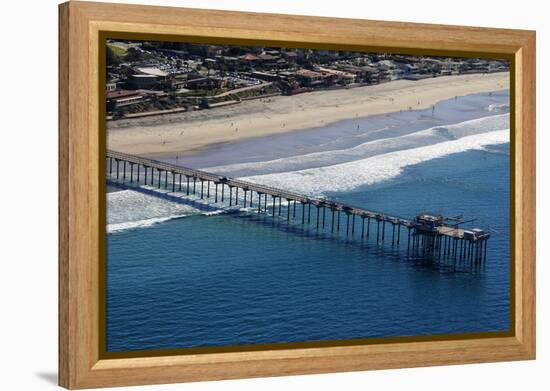 USA, California, San Diego. Scripps Pier, La Jolla Shores-Kymri Wilt-Framed Premier Image Canvas