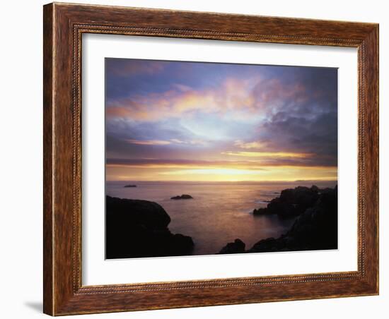 USA, California, San Diego, Sunset over Rocks on the Pacific Ocean-Christopher Talbot Frank-Framed Photographic Print