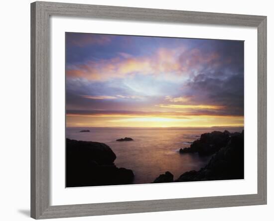 USA, California, San Diego, Sunset over Rocks on the Pacific Ocean-Christopher Talbot Frank-Framed Photographic Print