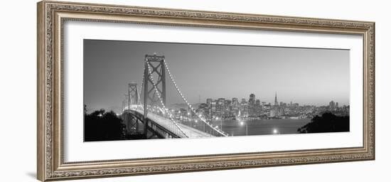 Usa, California, San Francisco, Bay Bridge, Night-null-Framed Photographic Print