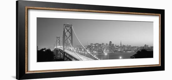 Usa, California, San Francisco, Bay Bridge, Night-null-Framed Photographic Print