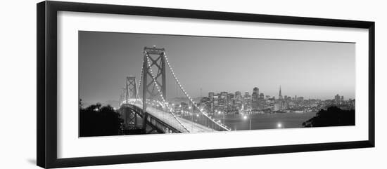 Usa, California, San Francisco, Bay Bridge, Night-null-Framed Photographic Print