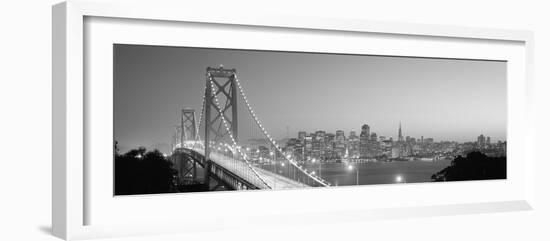 Usa, California, San Francisco, Bay Bridge, Night-null-Framed Photographic Print