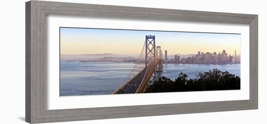 USA, California, San Francisco, City Skyline and Bay Bridge from Treasure Island-Gavin Hellier-Framed Photographic Print