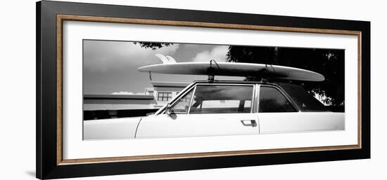 Usa, California, Surf Board on Roof of Car-null-Framed Photographic Print