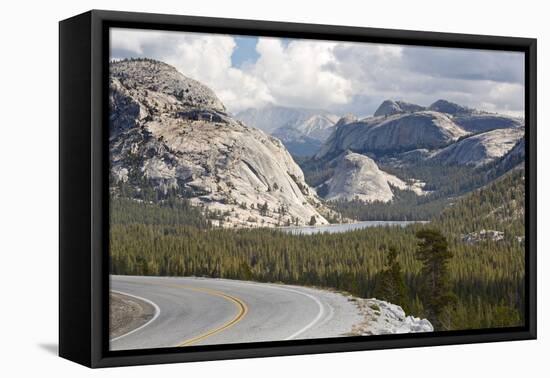 USA, California, Yosemite National Park. Medicott Dome above lake.-Don Paulson-Framed Premier Image Canvas