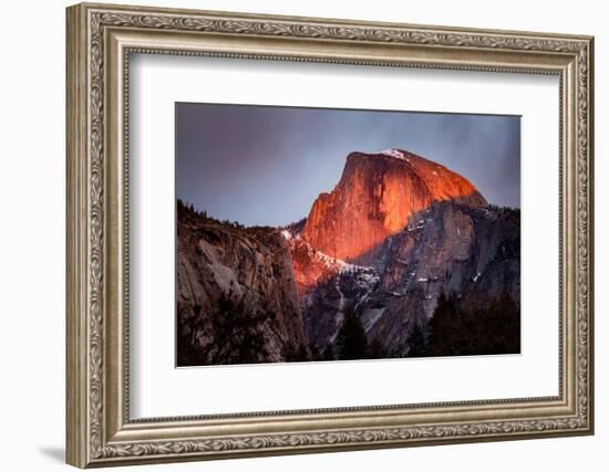 USA, California, Yosemite National Park. Sunset light hits Half Dome in winter-Ann Collins-Framed Photographic Print