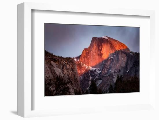 USA, California, Yosemite National Park. Sunset light hits Half Dome in winter-Ann Collins-Framed Photographic Print