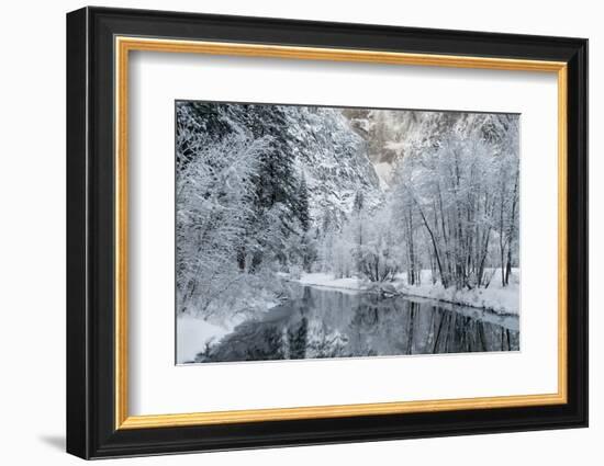 USA, California, Yosemite National Park. Winter Landscape of Merced River-Jaynes Gallery-Framed Photographic Print