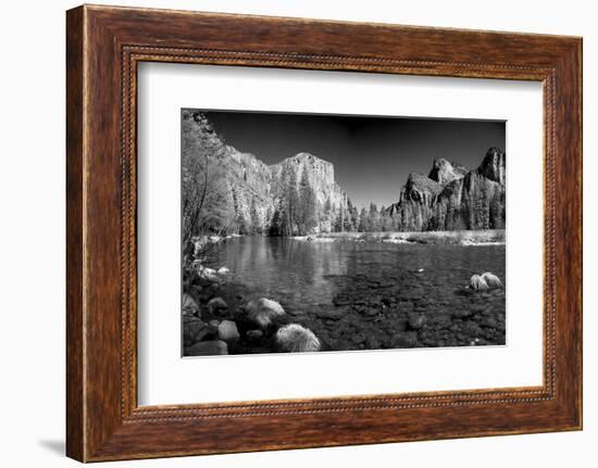 USA, California. Yosemite Valley view from the bank of Merced river.-Anna Miller-Framed Photographic Print