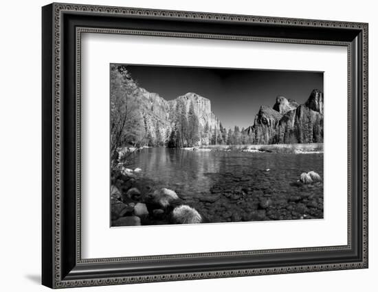 USA, California. Yosemite Valley view from the bank of Merced river.-Anna Miller-Framed Photographic Print