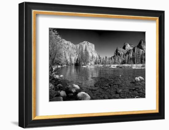 USA, California. Yosemite Valley view from the bank of Merced river.-Anna Miller-Framed Photographic Print