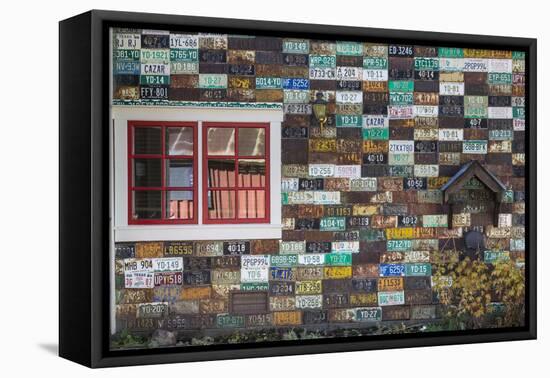 USA, Colorado, Crested Butte. Old License Plates on Building Wall-Jaynes Gallery-Framed Premier Image Canvas