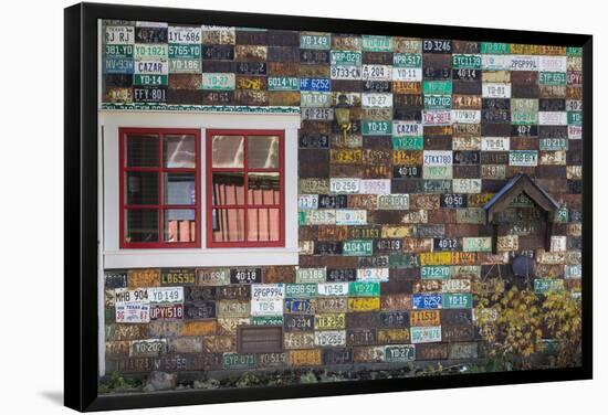 USA, Colorado, Crested Butte. Old License Plates on Building Wall-Jaynes Gallery-Framed Premier Image Canvas