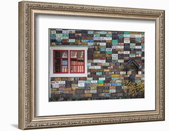 USA, Colorado, Crested Butte. Old License Plates on Building Wall-Jaynes Gallery-Framed Photographic Print