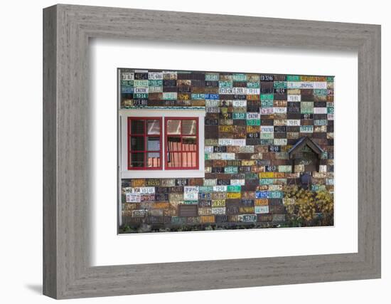 USA, Colorado, Crested Butte. Old License Plates on Building Wall-Jaynes Gallery-Framed Photographic Print