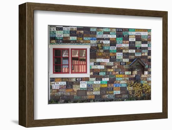 USA, Colorado, Crested Butte. Old License Plates on Building Wall-Jaynes Gallery-Framed Photographic Print