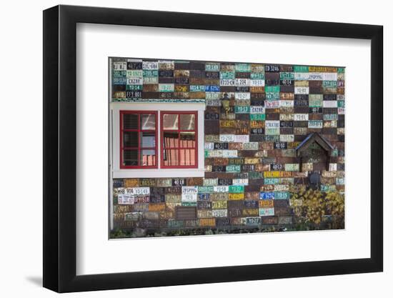 USA, Colorado, Crested Butte. Old License Plates on Building Wall-Jaynes Gallery-Framed Photographic Print