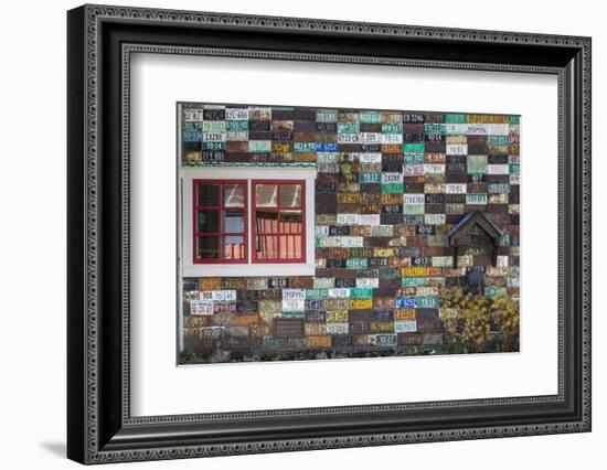 USA, Colorado, Crested Butte. Old License Plates on Building Wall-Jaynes Gallery-Framed Photographic Print