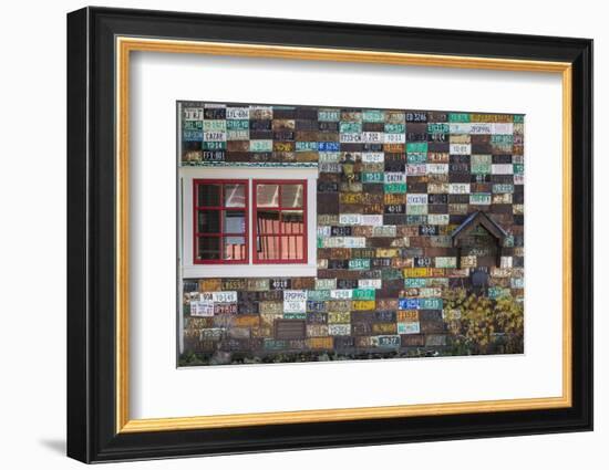 USA, Colorado, Crested Butte. Old License Plates on Building Wall-Jaynes Gallery-Framed Photographic Print