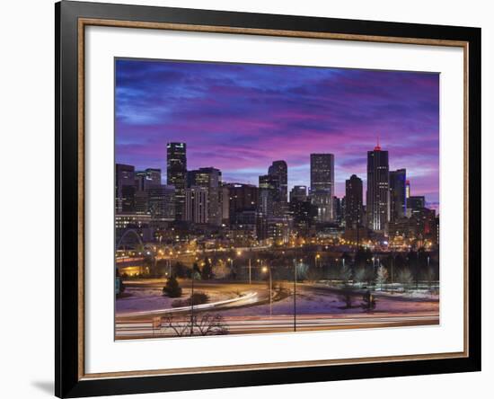 USA, Colorado, Denver, City View from the West-Walter Bibikow-Framed Photographic Print