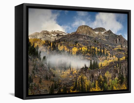 USA, Colorado, Ouray, Fall Color on Mountainside-Ann Collins-Framed Premier Image Canvas