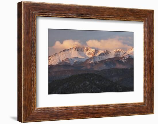 USA, Colorado, Pike NF. Clouds over Pikes Peak at Sunrise-Don Grall-Framed Photographic Print