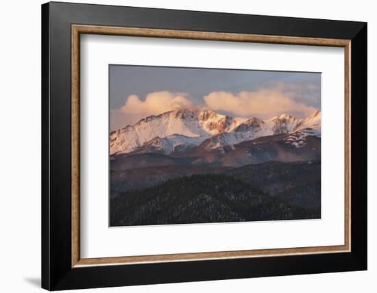 USA, Colorado, Pike NF. Clouds over Pikes Peak at Sunrise-Don Grall-Framed Photographic Print