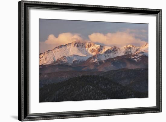 USA, Colorado, Pike NF. Clouds over Pikes Peak at Sunrise-Don Grall-Framed Photographic Print