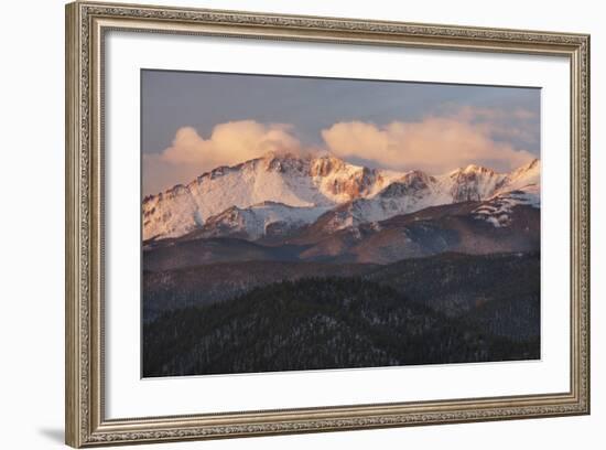 USA, Colorado, Pike NF. Clouds over Pikes Peak at Sunrise-Don Grall-Framed Photographic Print