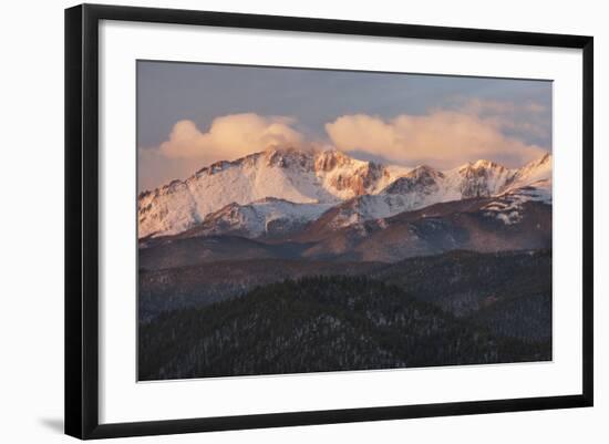 USA, Colorado, Pike NF. Clouds over Pikes Peak at Sunrise-Don Grall-Framed Photographic Print