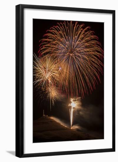 USA, Colorado, Salida. July 4th Fireworks Display-Don Grall-Framed Photographic Print