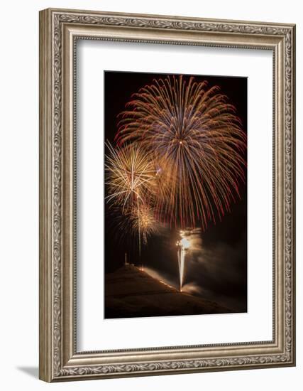 USA, Colorado, Salida. July 4th Fireworks Display-Don Grall-Framed Photographic Print