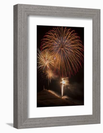 USA, Colorado, Salida. July 4th Fireworks Display-Don Grall-Framed Photographic Print