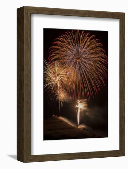 USA, Colorado, Salida. July 4th Fireworks Display-Don Grall-Framed Photographic Print