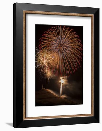 USA, Colorado, Salida. July 4th Fireworks Display-Don Grall-Framed Photographic Print