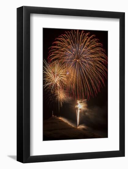 USA, Colorado, Salida. July 4th Fireworks Display-Don Grall-Framed Photographic Print