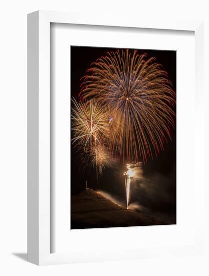 USA, Colorado, Salida. July 4th Fireworks Display-Don Grall-Framed Photographic Print