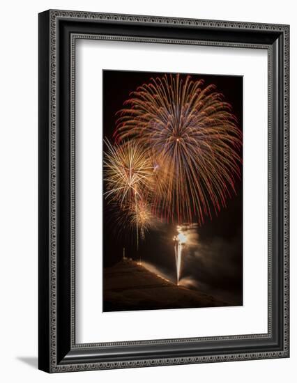 USA, Colorado, Salida. July 4th Fireworks Display-Don Grall-Framed Photographic Print