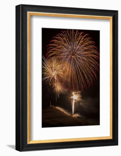 USA, Colorado, Salida. July 4th Fireworks Display-Don Grall-Framed Photographic Print